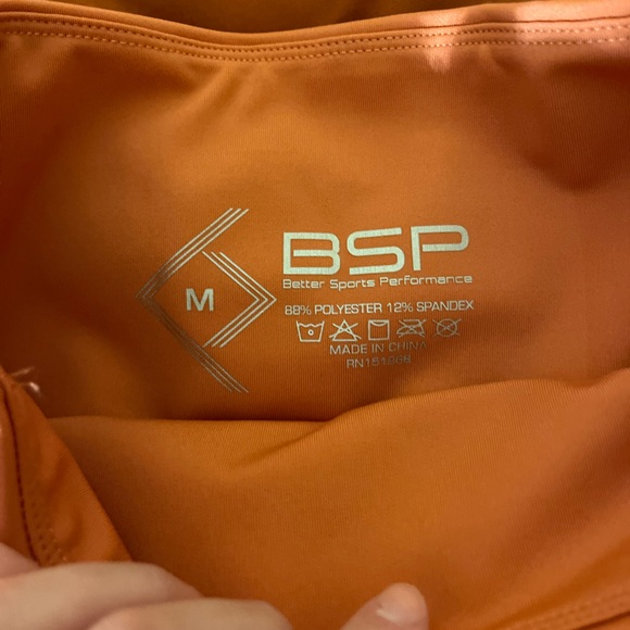 Orange Polyester Biker Shorts - Picture 2 of 3